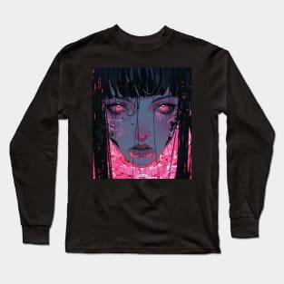 Cyberpunk Girl Pink Android Cyborg Long Sleeve T-Shirt